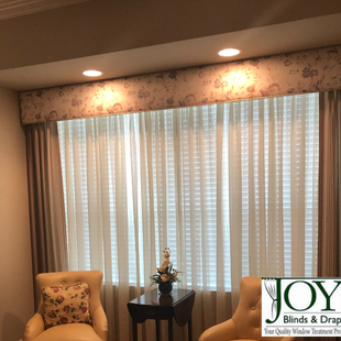 double window with drapes and blinds